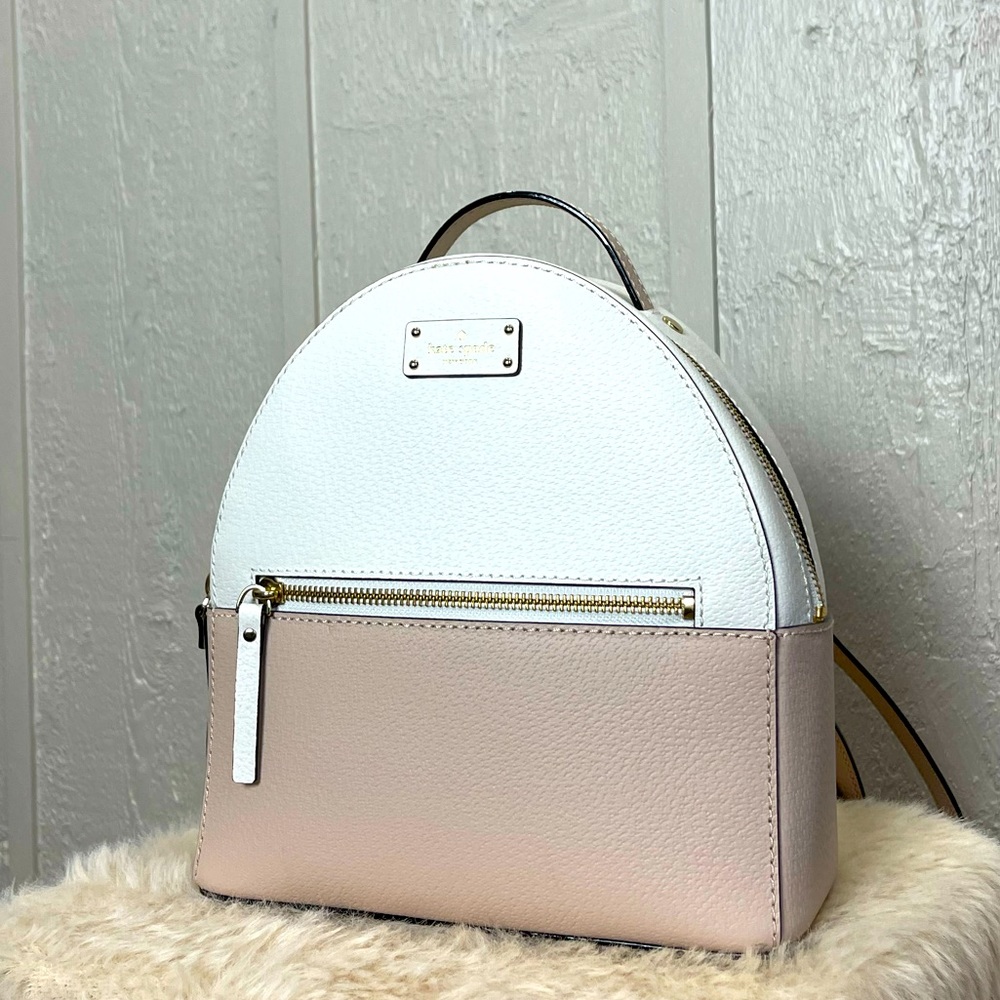 Kate Spade Blush Pink & White Backpack Purse